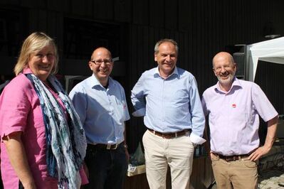 Feierten gemeinsam beim Mäulesmühlenfest: Barbara Sinner-Bartels, Jörg Pauly, Reinhold Gall und Erich Klauser (v.l.n.r.)