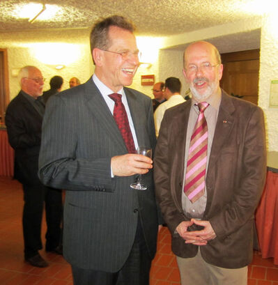 Walter Bauer (li.) und Erich Klauser beim Neujahrsempfang der SPD L.-E.